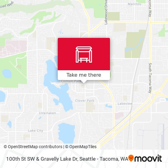 100th St SW & Gravelly Lake Dr map