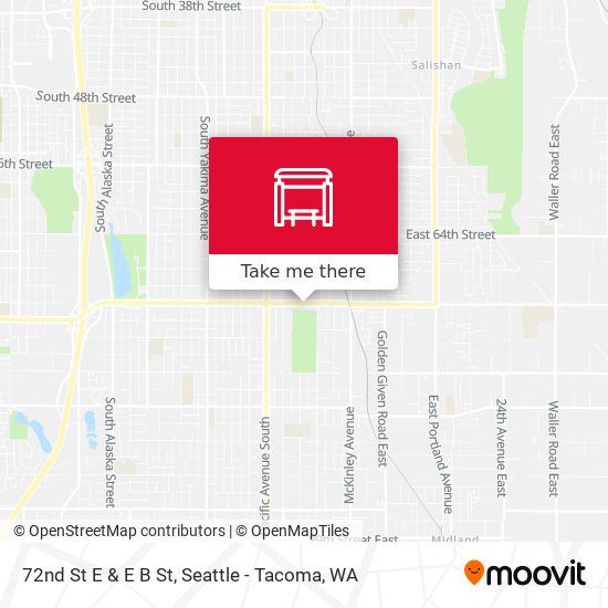 72nd St E & E B St map