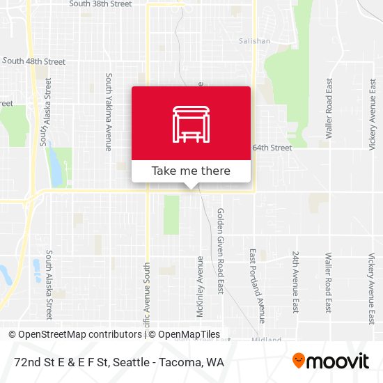 72nd St E & E F St map