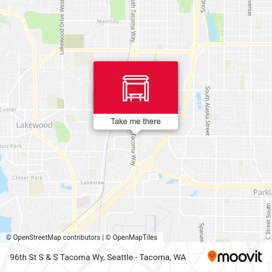 96th St S & S Tacoma Wy map