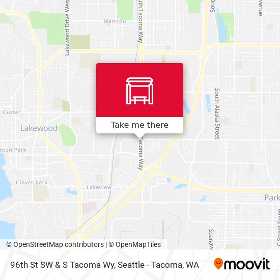 96th St SW & S Tacoma Wy map