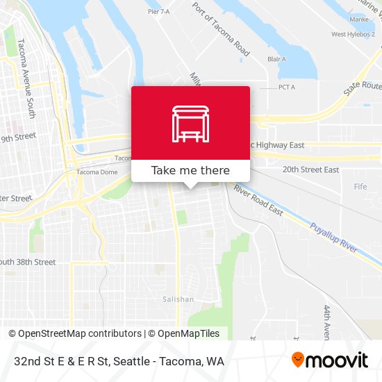 32nd St E & E R St map