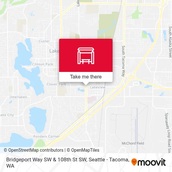Bridgeport Way SW & 108th St SW map