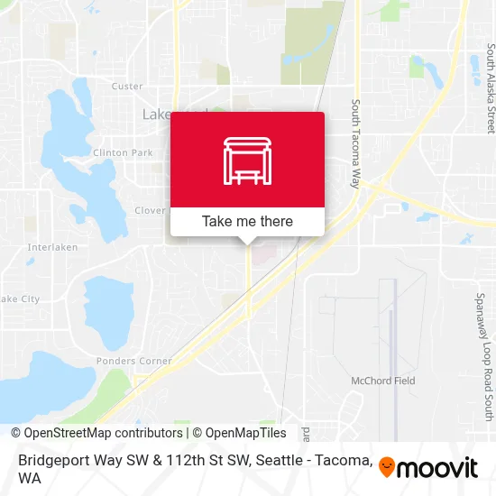 Bridgeport Way SW & 112th St SW map