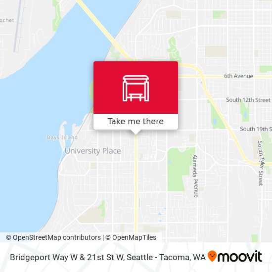 Bridgeport Way W & 21st St W map
