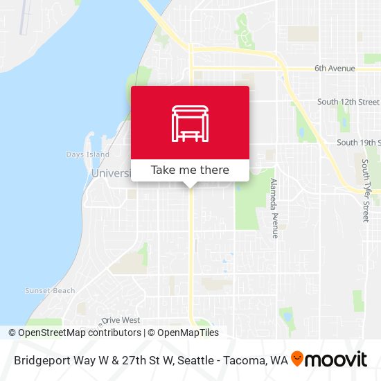 Bridgeport Way W & 27th St W map