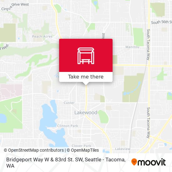 Bridgeport Way W & 83rd St. SW map