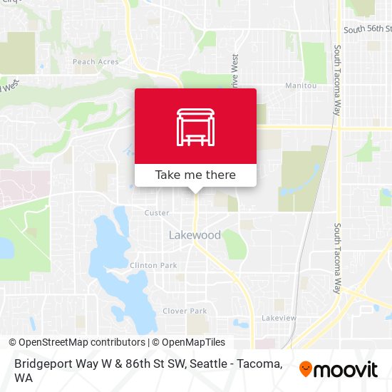 Bridgeport Way W & 86th St SW map