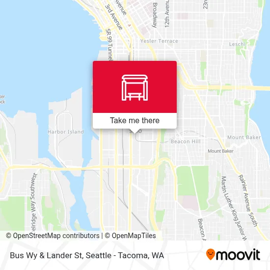 Bus Wy & Lander St map