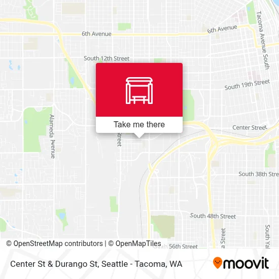 Center St & Durango St map