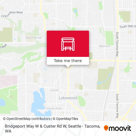 Bridgeport Way W & Custer Rd W map