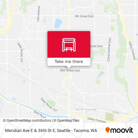 Mapa de Meridian Ave E & 36th St E