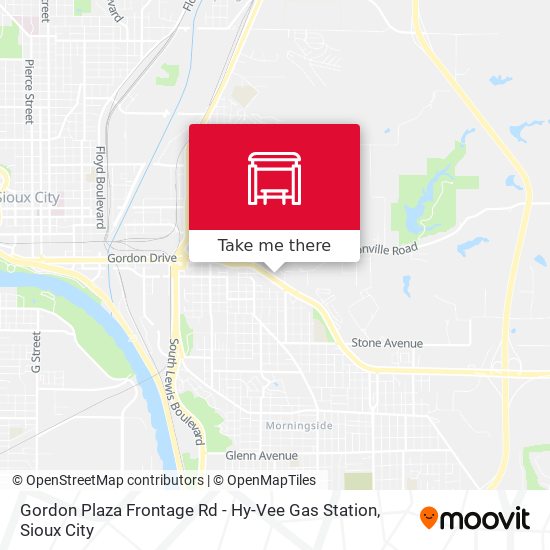 Mapa de Gordon Plaza Frontage Rd - Hy-Vee Gas Station