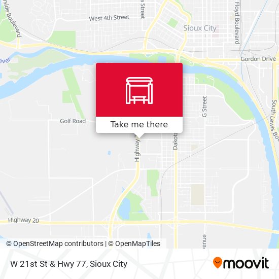 W 21st St & Hwy 77 map