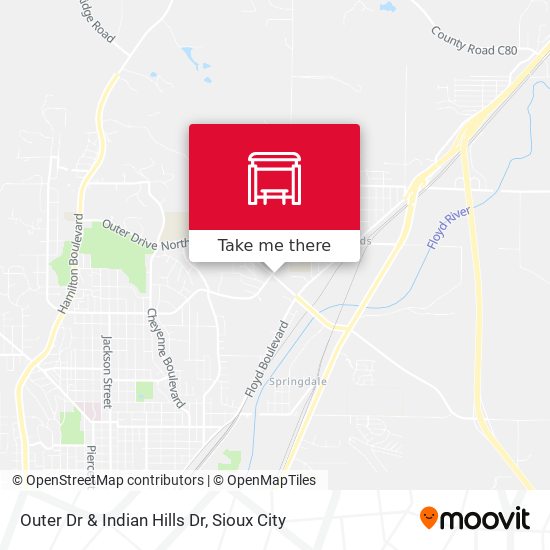 Outer Dr & Indian Hills Dr map