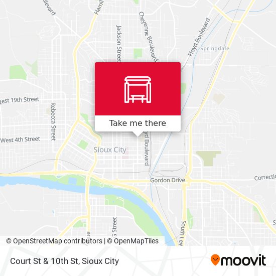 Court St & 10th St map