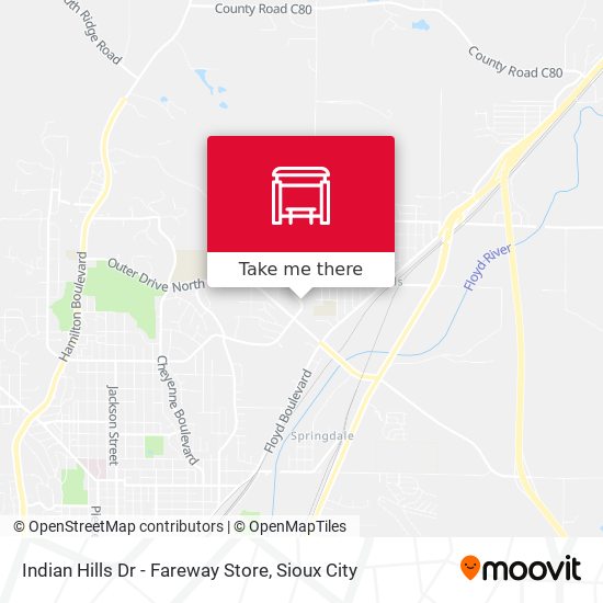 Indian Hills Dr - Fareway Store map