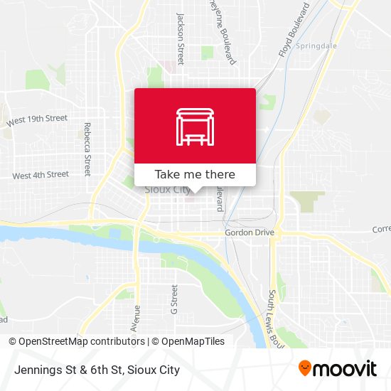 Jennings St & 6th St map