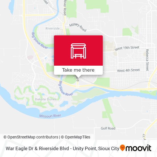 War Eagle Dr & Riverside Blvd - Unity Point map