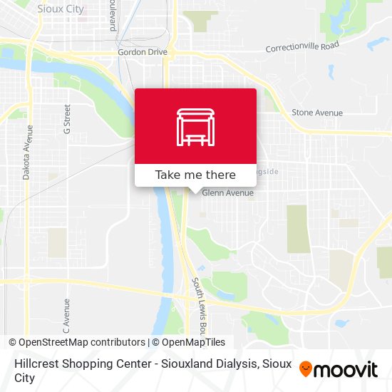 Mapa de Hillcrest Shopping Center - Siouxland Dialysis