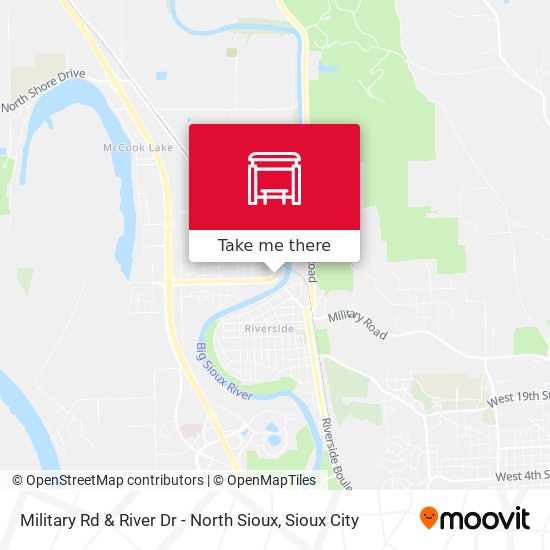 Military Rd & River Dr - North Sioux map