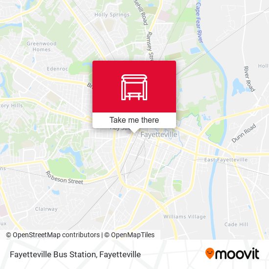 Fayetteville Bus Station map