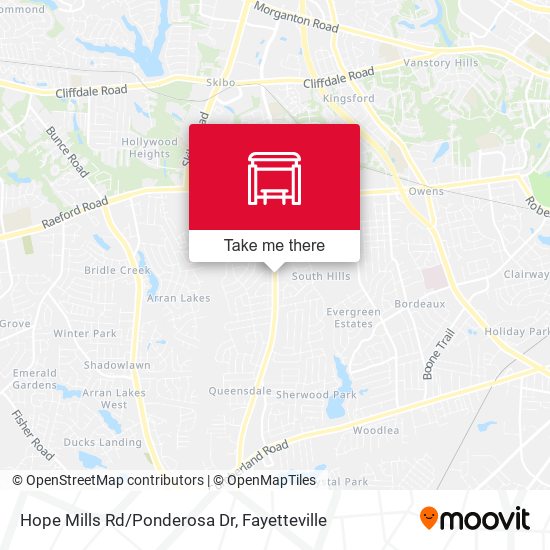 Hope Mills Rd/Ponderosa Dr map