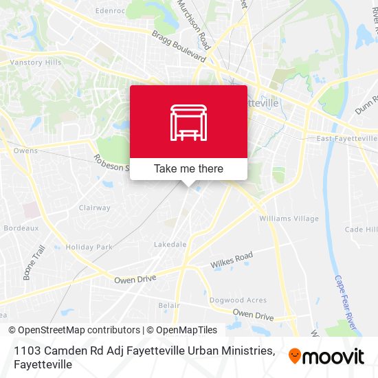 Mapa de 1103 Camden Rd Adj Fayetteville Urban Ministries
