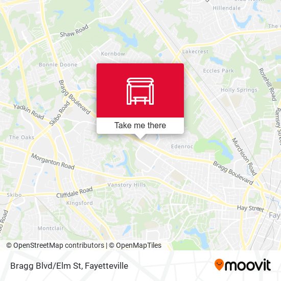 Bragg Blvd/Elm St map