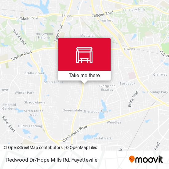 Redwood Dr/Hope Mills Rd map