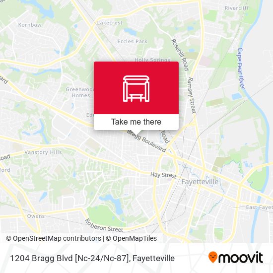 Mapa de 1204 Bragg Blvd [Nc-24/Nc-87]