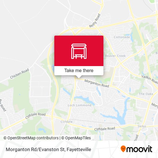 Morganton Rd/Evanston St map