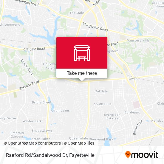 Mapa de Raeford Rd/Sandalwood Dr