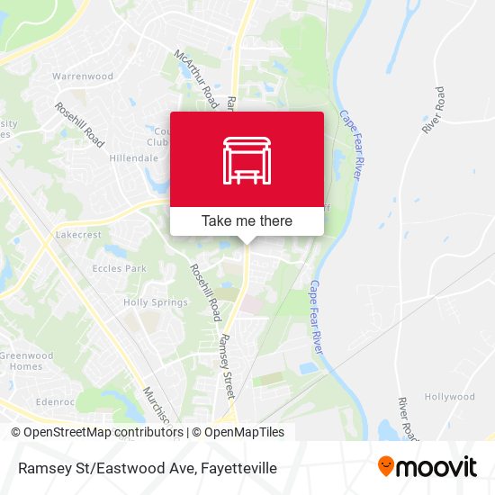 Ramsey St/Eastwood Ave map
