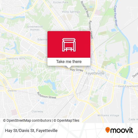 Hay St/Davis St map