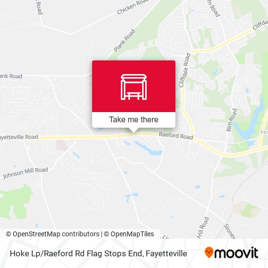Mapa de Hoke Lp / Raeford Rd Flag Stops End