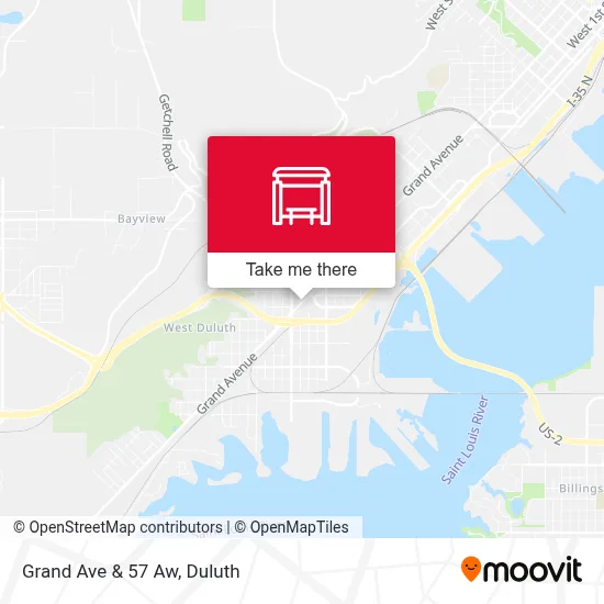 Grand Ave & 57 Aw map