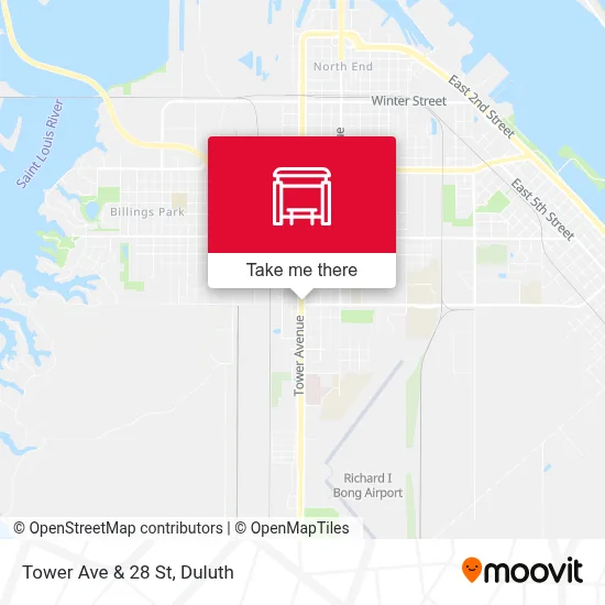 Tower Ave & 28 St map
