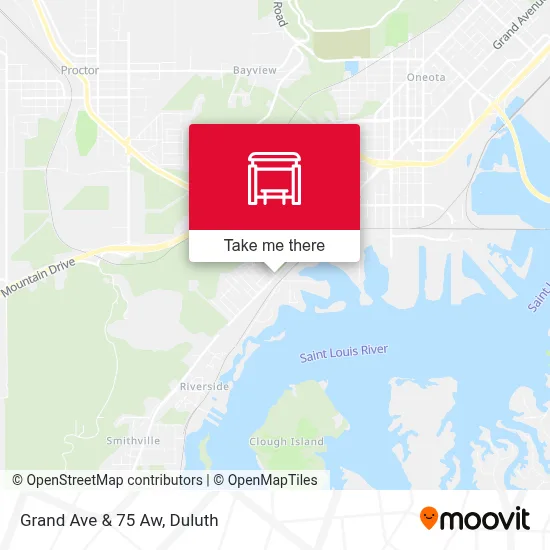 Grand Ave & 75 Aw map
