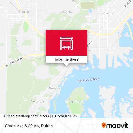 Grand Ave & 80 Aw map
