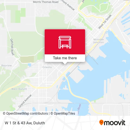 W 1 St & 43 Aw map