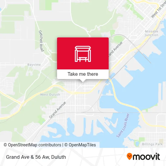 Grand Ave & 56 Aw map