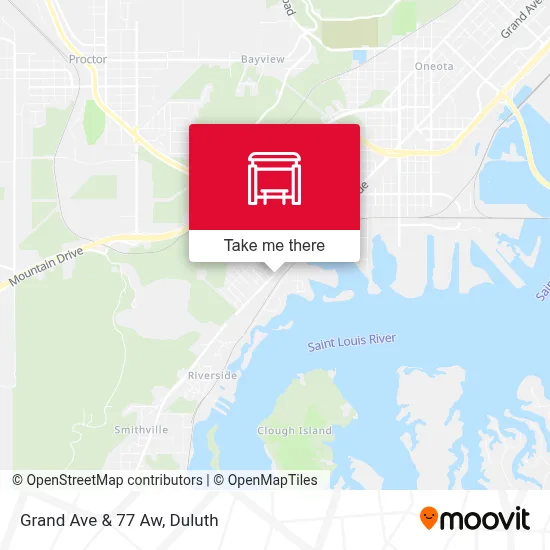 Grand Ave & 77 Aw map
