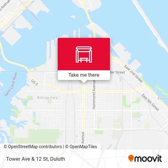 Tower Ave & 12 St map