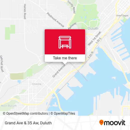 Grand Ave & 35 Aw map