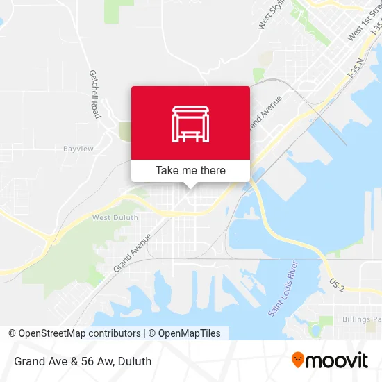 Grand Ave & 56 Aw map