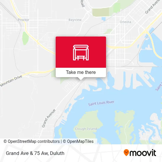 Grand Ave & 75 Aw map