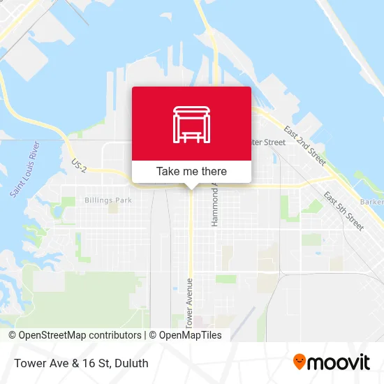 Tower Ave & 16 St map