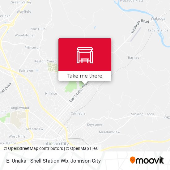 E.  Unaka - Shell Station Wb map