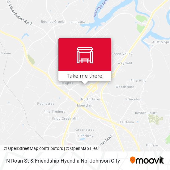N Roan St & Friendship Hyundia Nb map